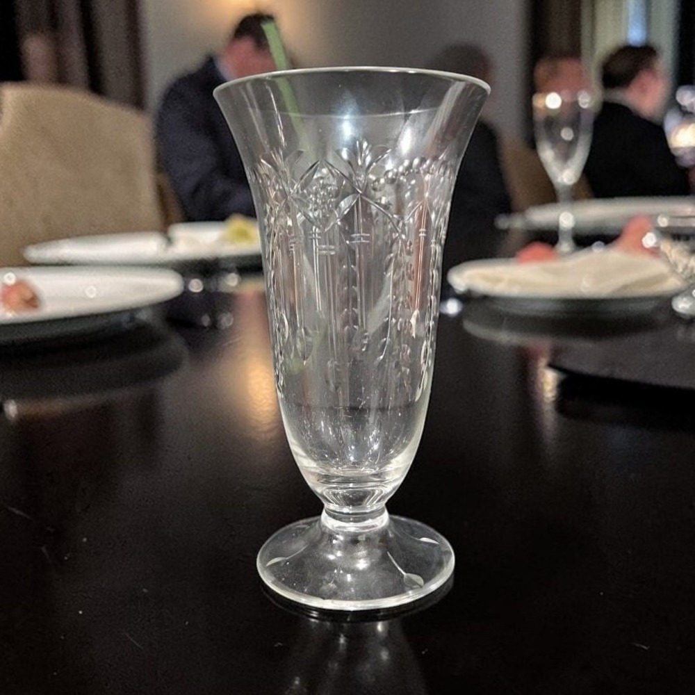 Tiffin-Franciscan Crystal Ice Tea Goblet, Floral Vine Glassware,‎ Sundae Glass